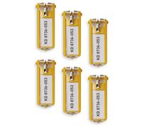 Durable® 6 x Schlüsselanhänger KEY CLIP (Gelb) - Schlüssel-Anhänger zum Beschriften Auto, Büro & Haus - Key Holder Easy Clips schnell & einfach