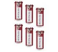 Durable® 6 x Schlüsselanhänger KEY CLIP mit Beschriftungsfeld & Schlüsselring (Rot) - Schlüssel-Anhänger zum Beschriften Auto, Büro & Haus - Key Holder Easy Clips schnell & einfach