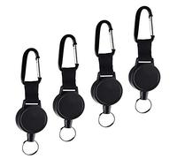 Durable Ausziehbarer Schlüsselanhänger Mit Karabiner-（4 Stück schwarz）Schlüsselband Ausziehbar Schlüsselanhänger Mit Zugband，Schlüsselanhänger Schlüsselband Ausziehbar 27 Inch Stahldrahtseil