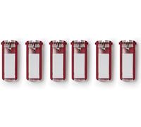 Durable Schlüsselanhänger Key Clip, einfach aufklappen & beschriften (Rot, 6er Set)