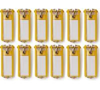 Durable Schlüsselanhänger Key Clip, einfach aufklappen & beschriften (Gelb, 12er Set)