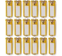 Durable Schlüsselanhänger Key Clip, einfach aufklappen & beschriften (Gelb, 24er Set)