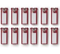 Durable Schlüsselanhänger Key Clip, einfach aufklappen & beschriften (Rot, 12er Set)