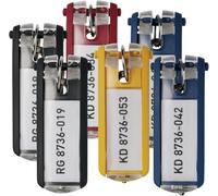 Durable Schlüsselanhänger Key Clip, einfach aufklappen & beschriften (Sortiert, 12er Set)