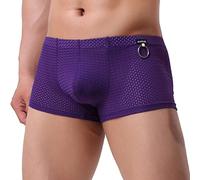 Durchsichtige Boxer Shorts Herren Boxershorts Männer Sport Boxershorts Retroshorts Baumwolle Trunks Weich Atmungsaktiv Unterwäsche Männer Sportunterhosen Lila XXL