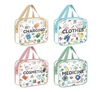 Durchsichtige Reisekosmetiktasche - 4 Stück wasserdichte Reißverschlusstaschen - Ordnung Reise Waschtasche | Hautpflege, Kosmetik, Reisegepäck Und