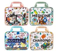 Durchsichtige Reisekosmetiktasche,4 Stück wasserdichte Reißverschlusstaschen | Ordnung Reise Waschtasche - für Aufbewahrung von Hautpflege, Kosmetik, Gepäck, Urlaub, Geschäftsreise und