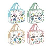 Durchsichtige Reisekosmetiktasche,4 Stück wasserdichte Reißverschlusstaschen,Unterteilte Kosmetiktasche - Für Frauen Und Mädchen Aufbewahrung Reise Business Flugzeug