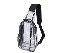 Durchsichtige Umhängetasche, vom Stadion zugelassen, kleiner PVC-Umhängerucksack, lässige, wasserdichte, transparente Brusttasche für Wanderstadien oder Konzerte