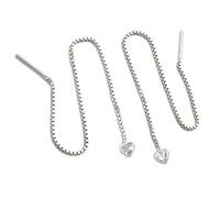 Durchzieher Ohrring Ohrhänger 110mm Herz mit Zirkonia Silber 925