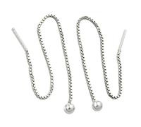 Durchzieher Ohrring Ohrhänger 110x4mm Venzianerkette mit Kugel Silber 925
