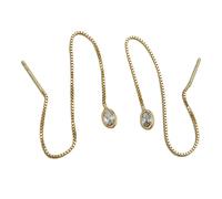 Durchzieher Ohrring Ohrhänger 93x3mm Venezianerkette mit Zirkonia 9Kt GOLD