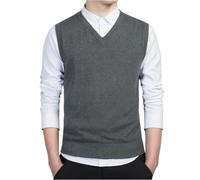 DURINM Herren Ärmellose Pullunder Slim Fit Strickweste Pillingfrei Atmungsaktiv V-Ausschnitt Pulloverwestee Gestrickt Herbst Winter für Männer Cardigan für Business Alltag