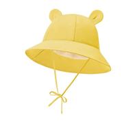 Durio Unisex Baby Kleinkinder Sonnenhut Kappe Mütze Fischerhut Strandhut Kinder Baby Mädchen Jungen Sommerhut UV Schutz UPF 50+ Gelb 6-12 Monate
