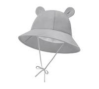 Durio Unisex Baby Kleinkinder Sonnenhut Kappe Mütze Fischerhut Strandhut Kinder Baby Mädchen Jungen Sommerhut UV Schutz UPF 50+ Hellgrau 6-12 Monate