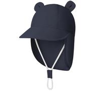 Durio Unisex Schirmmütze Kinder mit Nackenschutz Baby Sonnenhut UV SPF50+ mit Ohrentraum-Design Kleinkind Sommermütze für Mädchen Jungen Marineblau 12 Monate-24 Monate