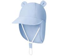 Durio Unisex Schirmmütze Kinder mit Nackenschutz Baby Sonnenhut UV SPF50+ mit Ohrentraum-Design Kleinkind Sommermütze für Mädchen Jungen Blau 6 Monate-12 Monate