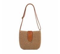 Duronge Boho Strohtasche für Damen, Handgefertigte Korbtasche mit Reißverschluss, Sommer Basttasche als Umhängetasche, Leichte Gewebte Tasche für Party, Strand, Urlaub und Reisen, Braun