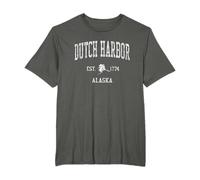 Dutch Harbor Alaska AK T-Shirt Vintage Sports Design Tee T-Shirt