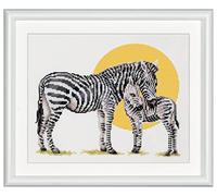 Dutch Stitch Brothers - Gezählter Kreuzstich Kit - DSB006L - Safari Zebra - Leine weiß - 21 x 25 cm - Stick-Kit für Erwachsene
