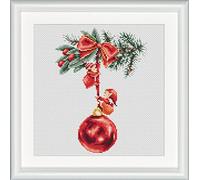 DUTCH STITCH BROTHERS - Gezähltes Kreuzstich-Kit - DSB018L - Weihnachtselfen 2 - Leinen - 9.8 x 9.8 Inch - DIY für Erwachsene