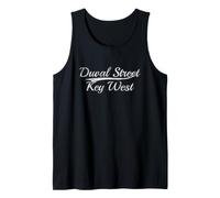 Duval Street Key West Vintage Varsity Coastal Vacation Tank Top