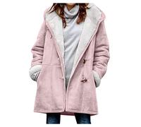 duxyoz Damen-Strickjacke, Teddyjacke, Fleece, Mäntel, Winter, warm, weiches Fleece, Kapuzen-Sweatshirt, flauschiger Pullover, Pullover, lässiger Übermantel, Damen-Kapuzenpullover, zottelig, Outwear