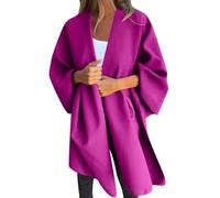duxyoz Damen-Umhang, Cardigan, Trenchcoat, eleganter Schalumhang, vorne offen, weicher Poncho, übergroß, warm, Wickelmantel, einfarbig, locker, für Abendkleid, Hochzeit, Schals, violett, 4XL