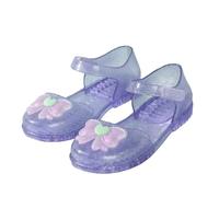 duxyoz Jelly Shoes for Girls Mary Jane Flats Non-Slip Soft Sole Slip On Jelly Sandals Kids Beach Footwear Lightweight Summer Shoe Princess Dress Up Shoes UK Size 8-1.5, Lila, 26 EU