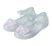 duxyoz Jelly Shoes for Girls Mary Jane Flats Non-Slip Soft Sole Slip On Jelly Sandals Kids Beach Footwear Lightweight Summer Shoe Princess Dress Up Shoes UK Size 8-1.5, A White, 32 EU