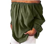 duxyoz Schulterfreies Damen-Oberteil, Leinen-T-Shirt, langärmelig, Baumwoll-Leinen, Pullover, T-Shirts, Bluse, Urlaub, Sommer, Tunika, Top, Party, elegant, Übergröße, lockere Passform, Tops für Damen
