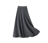 Dvbfufv Damen Rock Damen Merino Wolle Strickrock Frauen Herbst Winter Mode Koreanisch Lose Rock, grau, 34