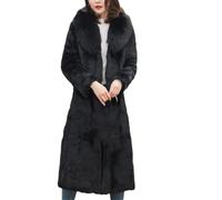 Dvbfufv Damen Wintermantel Frauen Lange Jacke Damen Kleidung Pelzmantel Mode Luxus Plus Size Flauschiger Mantel, Schwarz , S
