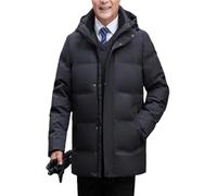 Dvbfufv Daunenjacke für Herren, mittelalterlich, Winter, mit Kapuze, lässig, dick, warm, Daunenmantel, Parkas-Mantel, grau, XS