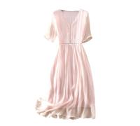 Dvbfufv Elegante Sommerkleider für Damen, Seide, Büro, Urlaub, Strandkleid, Pnnrk, L