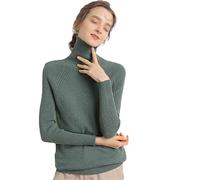 Dvbfufv Frauen Rollkragen Merino Wolle Kaschmir Pullover Lange Ärmel Herbst Winter Pullover Weibliche Pullover Pullover Olive M