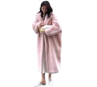 Dvbfufv Frauen Winter Dicke Faux Pelz Warme Lange Mantel Frauen Neun Viertel Sleeve Teddy Mantel Beiläufige Lose Frauen Oversize Outwears