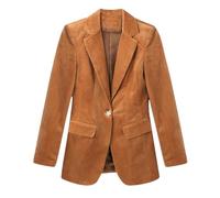 Dvbfufv Frühling Damen Slim Cord Blazer Mantel Lady Office Single Button Anzug Jacke Mädchen Mode Party Mantel, coffee, 36