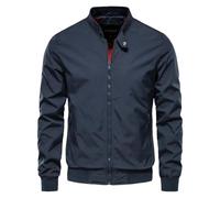 Dvbfufv Herren Frühling Casual Jacken Herren Stehkragen Slim Jacken Herren Herbst Street Bomberjacken, blau, XXL