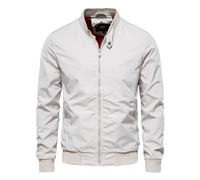 Dvbfufv Herren Frühling Casual Jacken Herren Stehkragen Slim Jacken Herren Herbst Street Bomberjacken, weiß, XXL