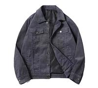 Dvbfufv Herren Frühling Lässige Cordjacken Vintage Lose Mäntel gray9 M