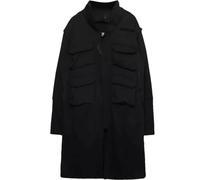 Dvbfufv Langer Herren-Trenchcoat mit mehreren Taschen, Windbreaker-Jacke, Street-Hop, Punk-Stil, Herrenbekleidung, Schwarz , L