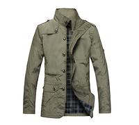 Dvbfufv Männliche Freizeitmäntel Herbst Herren Winddichte Jacke Frühlingsmantel Windjacke Khaki L