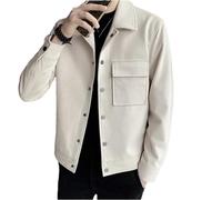 Dvbfufv Winter All-Match Einfarbig Wolljacke Männer Business Trenchcoat Männer Kleidung Streetwear Mantel, aprikose, M