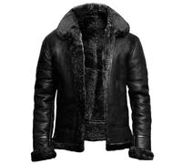Dvbfufv Winter Herren Casual PU Jacke Männlicher Dicker Warmer Ledermantel