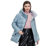 Dvbfufv Winterjacke frauen Daunenmantel Weibliche Mit Kapuze Lässige Kurze Hoher Kragen Verdickte Mode Parkas, 6056 Mint EN8, 38