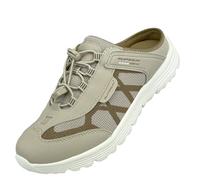 Dvina Damen Herren Sabots Sneaker Sandalette Pantoletten Slipper Freizeitschuhe 8659 Beige 36