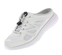 Dvina Herren Damen Sabots Clogs Sneaker Pantoletten Schlappen Freizeit Schuhe Slipper RS8206 2. Weiß Hellgrau 44