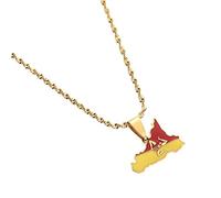 DVRFEBT Halskette Mit Karten Anhänger - Italien Sizilien Karte Anhänger Halsketten, Ethnische Hip Hop Landflagge Karten Halskette, Für Frauen/Männer Charme Schmuck Schlüsselbeinkette Pullover Kette,