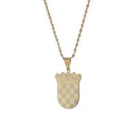 DVRFEBT Halskette Mit Karten Anhänger - Kroatien Karte Flagge Halsabstände, Charme Ethnische Pullover Kette Halsketten, Patriotische Hip Hop Schmuck, Für Frauen Männer Part